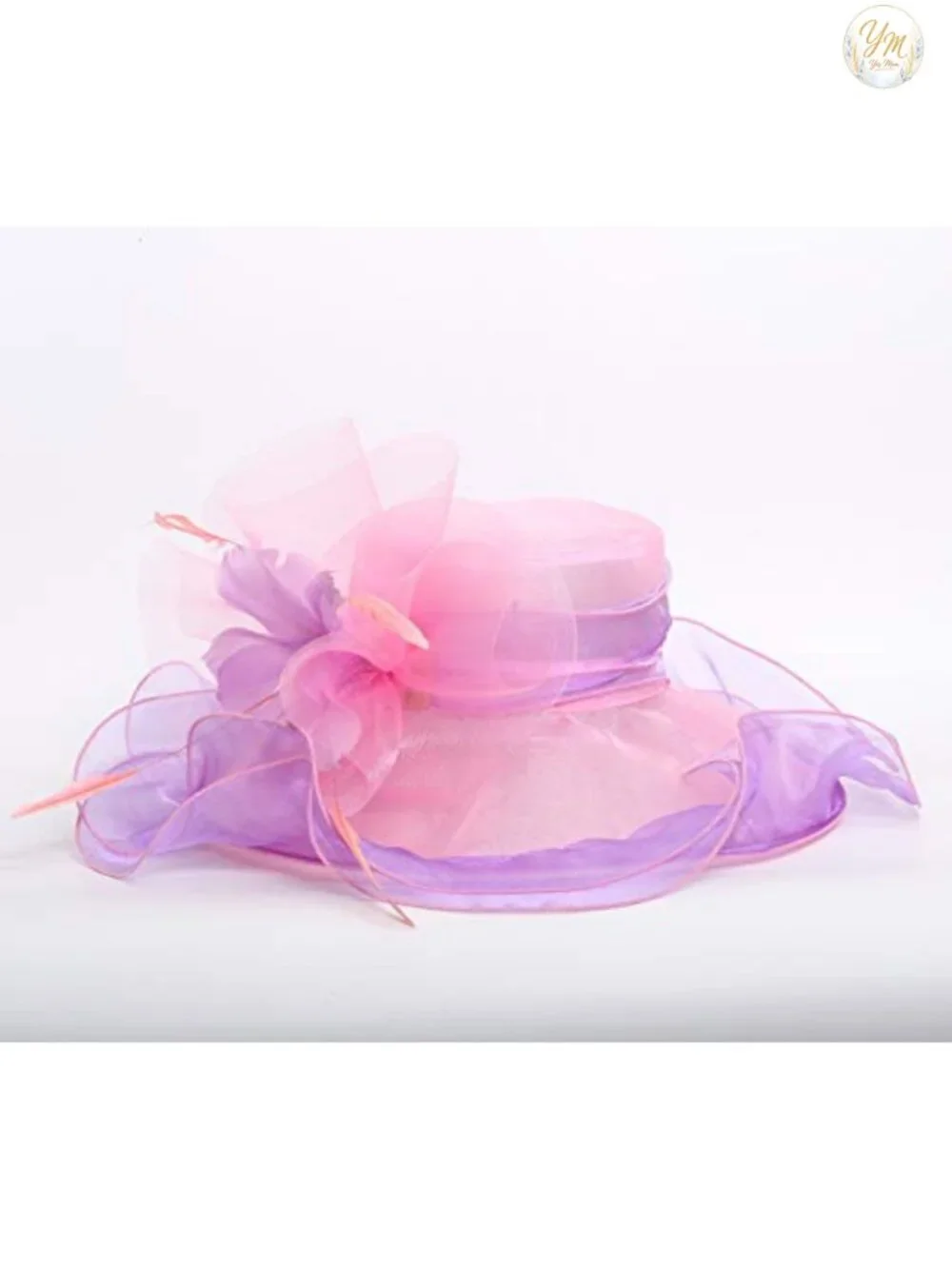 Organza Church Derby Hat Wide Brim Fascinator Wedding Tea Party